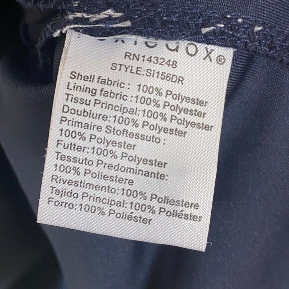 Foxiedox Tiered Lace Panel Sheath Lace Cocktail Dress Navy Blue - Picture 10 of 10